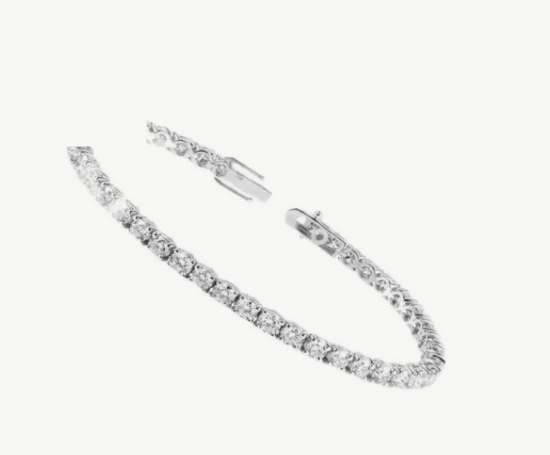 HRD Certified 7 Carat Tennis Round Cut Diamond Bracelet