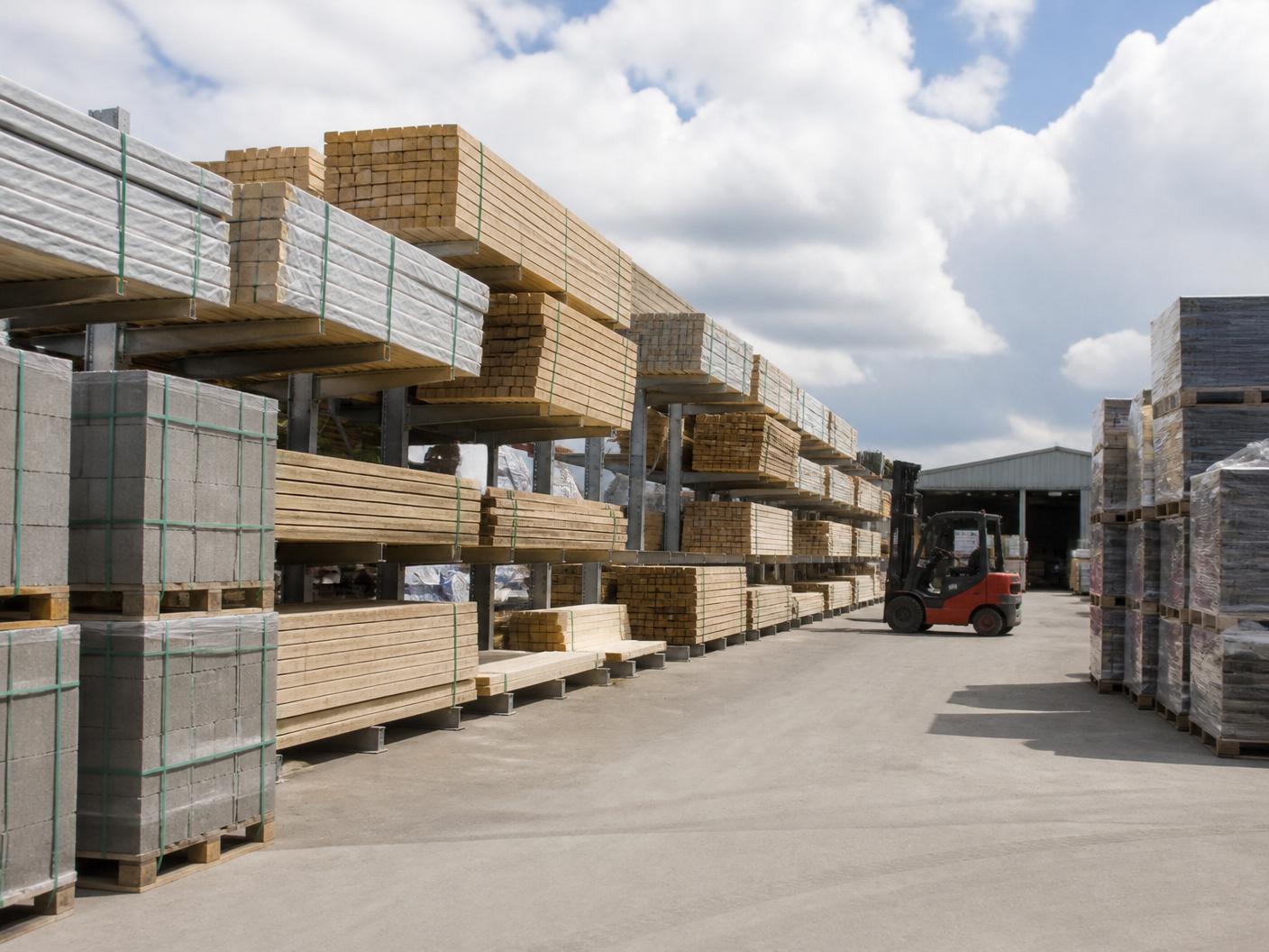 Tradin building materials ready for delivery