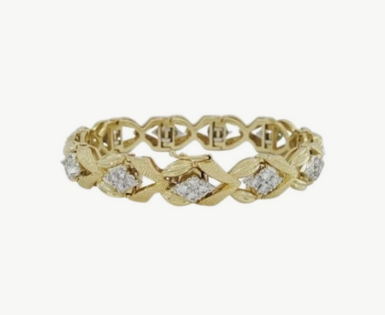 Vintage Authentic Diamond and Yellow Gold Bracelet