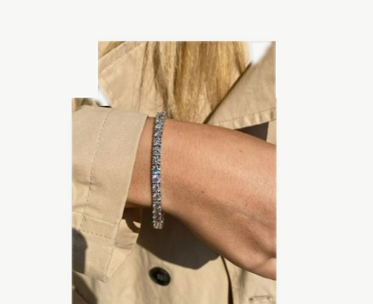 13 Carat White Brilliant Cut Tennis Diamond Bracelet