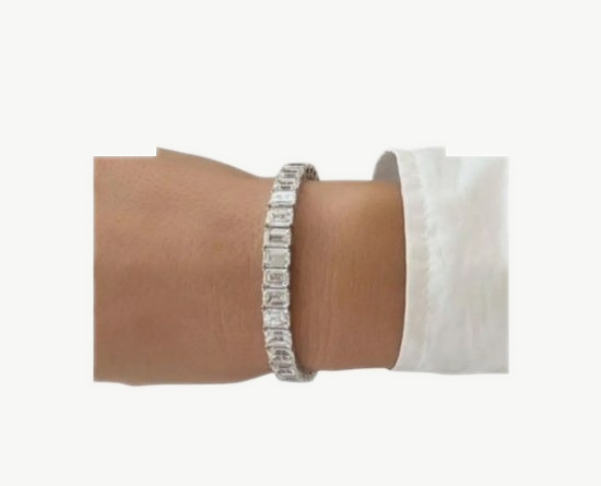 GIA Certified 22 Carat Emerald Cut Diamond Bracelet
