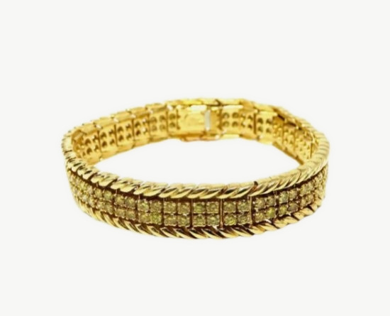 Verdura Fancy Yellow Double Row 18k Yellow Gold Bracelet