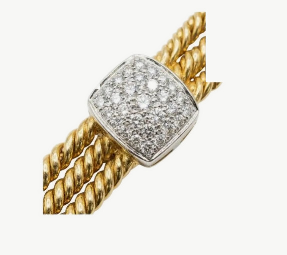 Pomellato 18K Yellow & White Gold Three Strand Bracelet