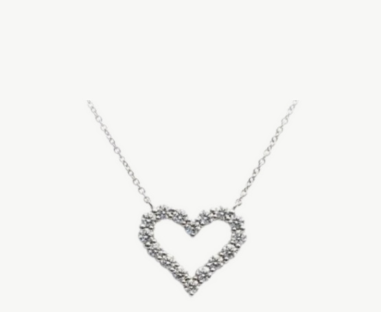 1.04 Carat E-F VS Diamond Open Heart Pendant