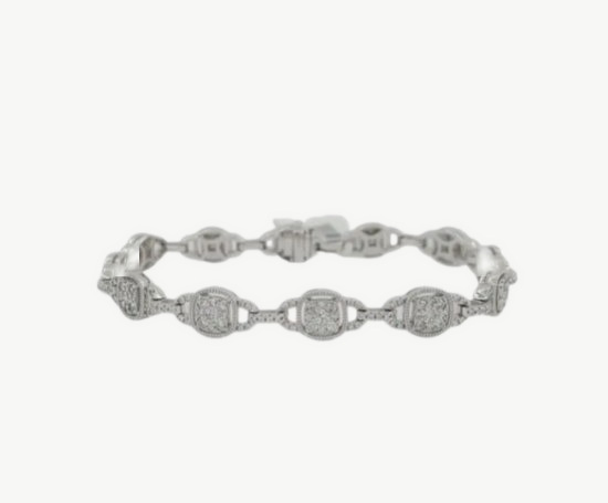 4 Carat Round Brilliant, Marquise and Princess Cut Bracelet