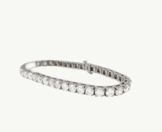12 Carat White Brilliant Cut Tennis Diamond Bracelet