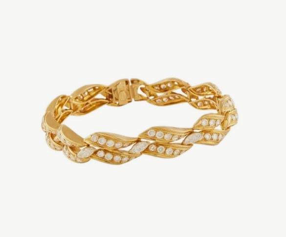 Chaumet Vintage 18K Yellow Gold 9.70 Carat Diamond Bracelet